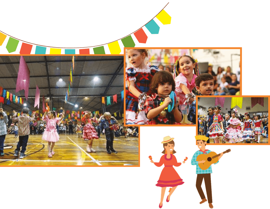 A realização da Festa Junina em nossa escola é uma oportunidade para que os alunos construam conhecimentos históricos, geográficos e culturais que dizem respeito às origens da festividade e à sua relação com a sociedade brasileira. Comidas típicas, danças e animação são características marcantes da nossa festa, que também se torna um momento importante para promover a integração entre todos os alunos, as famílias e a escola.